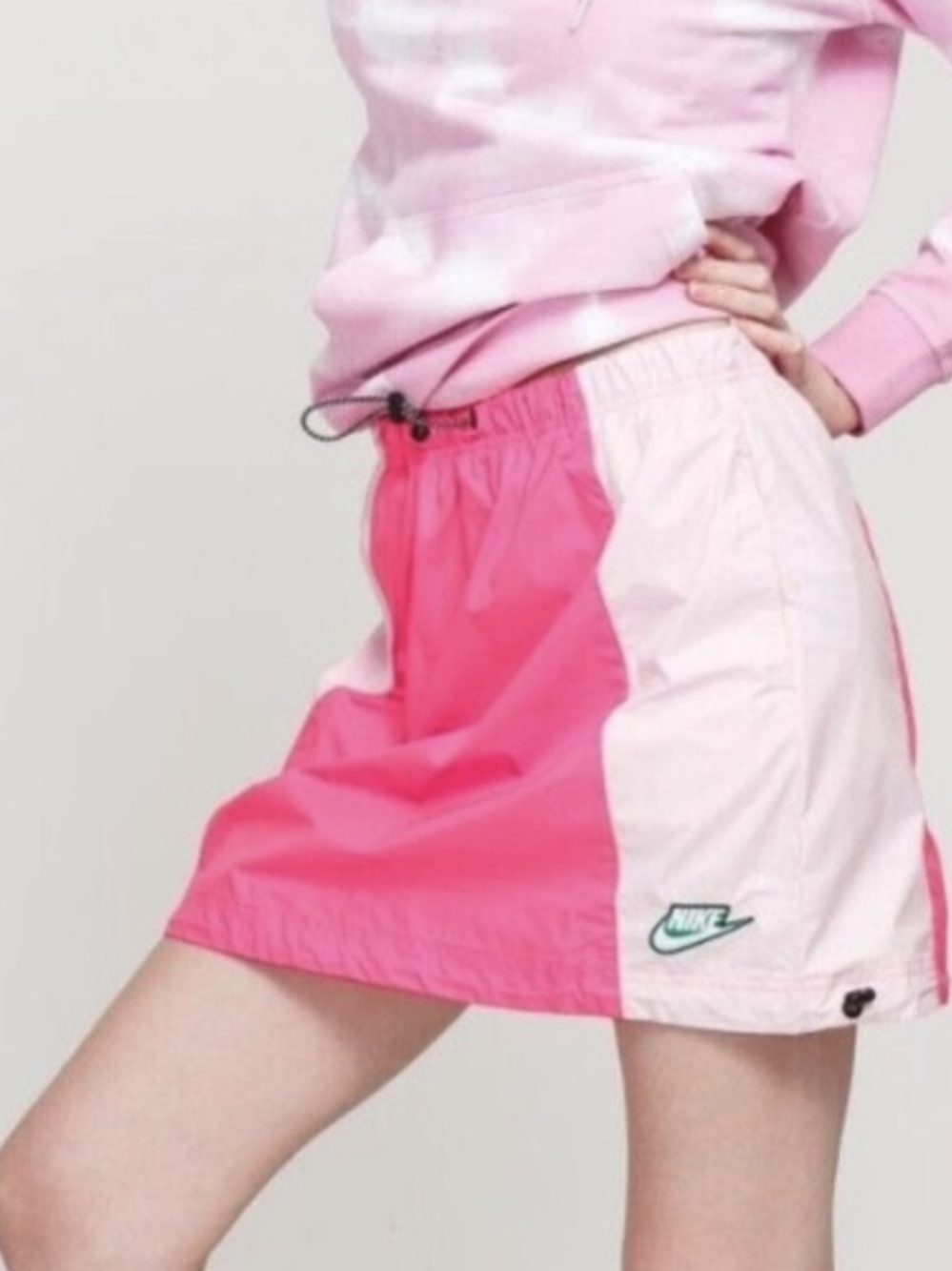 Nike Icon Clash Pink Colorblock Skirt Drawstring Size XL Tennis Pickleball - Picture 2 of 12